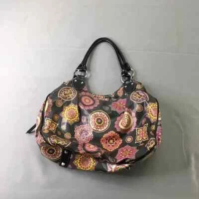 Bolso de Hombro Giani Bernini Vinilo Negro Rosa Amarillo Floral Mediano 13X10X4 Foto 1 de 4