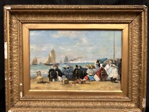 FRENCH IMPRESSIONIST VICTORIAN IMPRESSIONIST OIL PAINTING signed “ E. BOUDIN ”