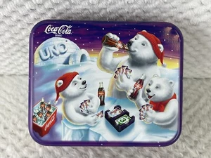 Vintage New Sealed 1998 Coca-Cola Polar Bears UNO Card Game Coke Collector's Tin - Picture 1 of 15