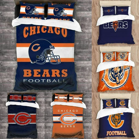 Chicago Bears 3PCS Bedding Set Bedroom Duvet/Quilt/Comforter Cover Pillowcase Cover
