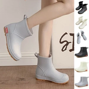 Women Men Wellington Waterproof Rain Boots Womens Mens Casual Outdoor Work - Picture 1 of 63