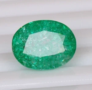 Zertifizierter natürlicher 6,25 ct Ovalschliff grüner Smaragd Maistein seltener loser Edelstein - Bild 1 von 7