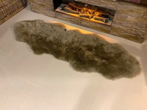 Taupe Braun Doppel Super Dick Weich und Luxuriös Echtes Natur Schaffell Teppiche - Bild 1 von 9
