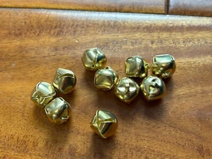 NWOT Set of 10 Gold Bells Christmas Holiday Crafts 0.5" - Picture 1 of 4