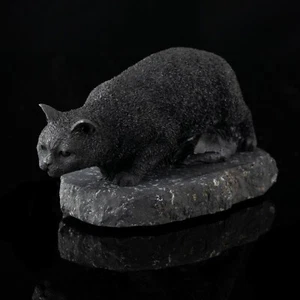 Figura de Shungite "Gato Cazador", Protección EMF 4G 5G, Shungita Carelia genuina - Imagen 1 de 1