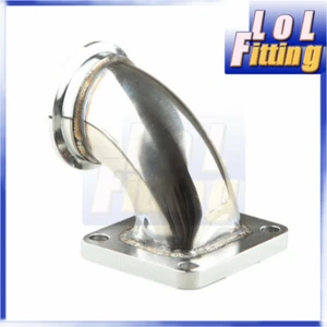 US SHIP 90 Degree Elbow Pipe 2.5" ID V-Band to T4 Turbo Exhaust Flange Adapter  - Bild 1 von 8