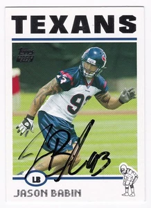 Jason Babin Autograph On A 2004 Topps RC - #1 Pick Houston Texans ! Free Ship - Picture 1 of 1