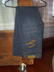 Seven7 Womens Size 32 Straight Leg Premium Denim Blue Jeans - Picture 1 of 5