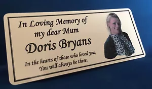 Personalised Memorial Remembrance Bench Photo Plaque Weatherproof Aluminium - Picture 1 of 2