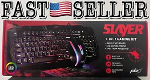 PBX Slayer 3-in-1 Gaming Kit Backlit Keyboard, LED Gaming Mouse, Spectrum Pad - Picture 1 of 12