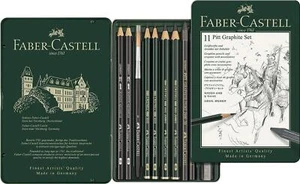 Faber-Castell Pitt Graphite Drawing Sketching Pencil Tin 11pc - Picture 1 of 4