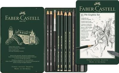 Faber-Castell Pitt Graphit Zeichnen, Skizzieren Bleistift Dose 11pc - Bild 1 von 4