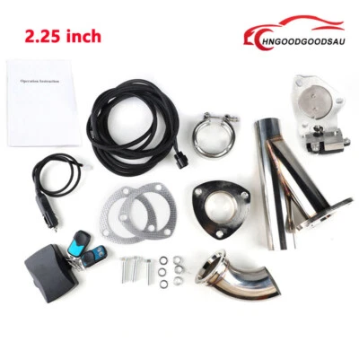 2.25" Stainless Electric Exhaust Valve Y Pipe Control Motor Kit w/ Remote Switch - Image 1 of 4