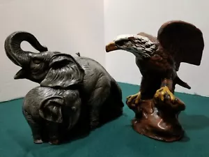 JUEGO MUY RARO DE 2 VELAS ANIMALES SALVAJES MAMÁ ELEFANTE CON BEBÉ Y ÁGUILA CALVA 6" - Imagen 1 de 12