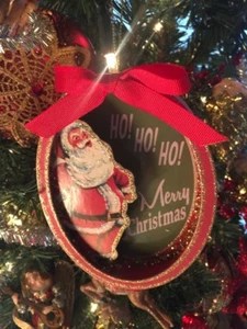 New Kurt Adler 5.25" Paper Retro Santa Frame Christmas Ornament-Ho Ho Ho! - Picture 1 of 1