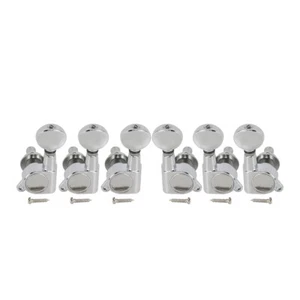 FLEOR Electric Guitar Tuning Pegs 3L3R Machine Head Tuners Closed Gears Chrome - Picture 1 of 9