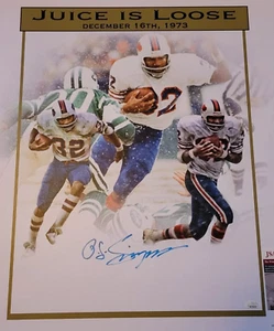 OJ Simpson Hand Singed 16 x 20 Canvass Limited Edition #10 of 10 JSA Witness COA - Picture 1 of 10