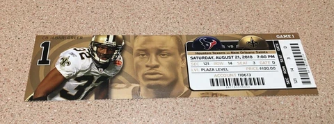 VINTAGE 2010 NEW ORLEANS SAINTS HOUSTON TEXANS TICKET JABARI GREER Cover