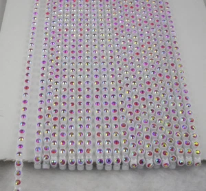 SS6 A Grade AB glass crystal 2mm Rhinestone white banding Setting chain 10 Yards - Picture 1 of 15