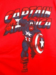 CAPTAIN AMERICA Vintage Style T-Shirt XL Red Marvel Comics Avengers - Picture 1 of 4
