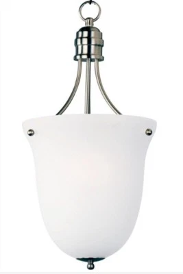 Maxim LOGAN - 3 Light Satin Nickel Chandelier Pendant Frosted Glass 26"H x 13"W - Image 1 of 4