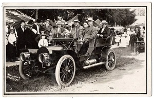 1909 Oldtimer Gaslampe Auto - ECHTFOTO Cherokee, Iowa - Oldtimer Auto Postkarte - Bild 1 von 2