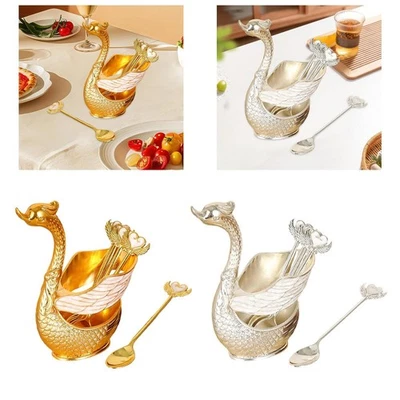 Dessert Cutlery Set Swan Fruit Scoop Holder for Party Housewarming Hotel - Image 1 of 2