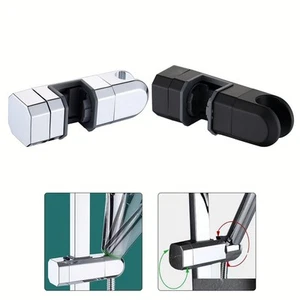 Chrome Shower Rail Head Holder Slider Bar Bracket with Adjustable Knob - Picture 1 of 24