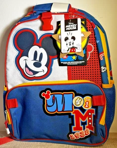 Disney Mickey Mouse 14.4L Backpack Multiple Zipper Pockets Colorful 1928 NWT - Picture 1 of 7