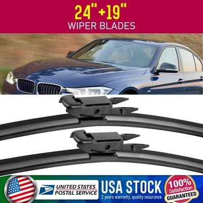 Set of 24"19" OEM Bracketless Windshield Wiper Blades Fit For BMW 340i 2016-2018 — 第 1/4 张图片
