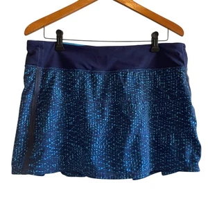 Lululemon Pace Rival Skirt II Size 12 Samba Snake Kayak Blue Hero Blue Skort - Picture 1 of 6