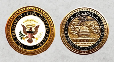 Moneda Desafío Vicepresidente JD Vance Oficial Rara - Trump/MAGA Foto 1 de 4