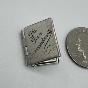 VTG Sterling Silver The Teen Commandments Book Charm. Wells Sterling Co - Picture 1 of 3