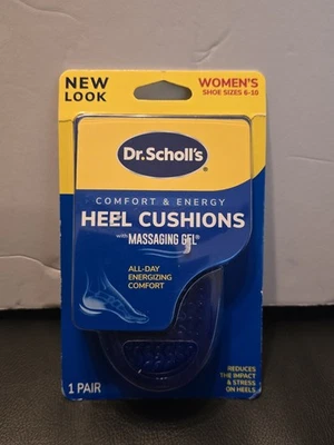 Cojines de talón Dr. Scholls Comfort gel masajeador avanzado para mujer talla 6-10 1 par Foto 1 de 2