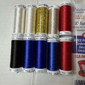 NEW Sulky Machine Embroidery Thread Bundle Patriotic Palette 10-250 yd Spools - Picture 1 of 17