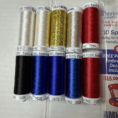 NEW Sulky Machine Embroidery Thread Bundle Patriotic Palette 10-250 yd Spools - Image 1 of 4