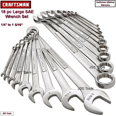 Juego completo de llaves combinadas Craftsman 18 piezas estándar 12pt SAE 1/4" a 1-5/16" Foto 1 de 4