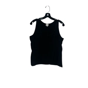 Armani Collezioni Women Silk Sleeveless Tank Top Blouse Size 10 Black Side Zip - Picture 1 of 7