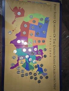 First State Quarters of the United States Collectors Map 1999-2008 - Picture 1 of 7