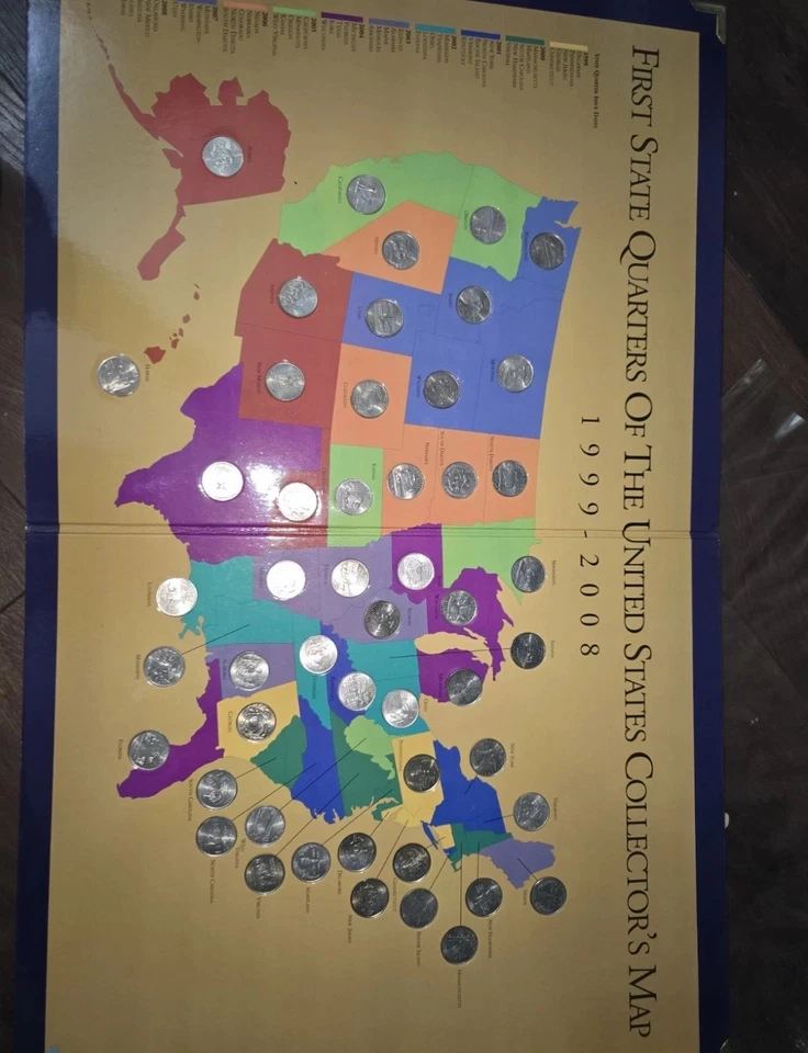 First State Quarters of the United States Collectors Map 1999-2008 - Image 1 of 4