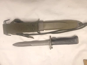 Original USGI M1Garand Bayonet M5A1 Milpar Col w/ US M8A1 PWH Scabbard Exc Cond - Picture 1 of 9