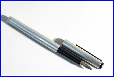 1985 GEHA style 731 Patronen Füller in Edelstahl mit Medium 14K 585 GOLD Feder - Bild 1 von 4