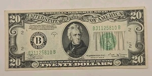 1934 B Twenty $20 Dollar Federal Reserve Note B New York, New Yoke - Picture 1 of 8