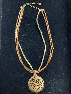 Collar Colgante Multi Hilo Cuentas Bronce Marrón Premier Designs Foto 1 de 4