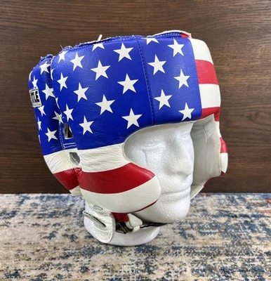 TITLE USA Boxing Training Headgear Adult One Size, American Flag Red/White/Blue - Image 1 of 4