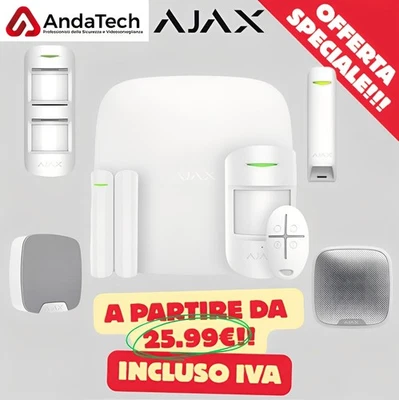 Kit AJAX Allarme Casa Senza Fili STARTERKIT con Hub 2G Wireless Sensore Moviment