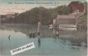 c. 1911 CENTERVILLE, SD, VERMILLION RIVER VIEW POSTCARD - Picture 1 of 1