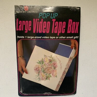 Pop Up Large VHS Video Tape Box Gift American Greetings NOS Flowers Vintage - Image 1 of 4