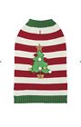 Frisco Striped Christmas Tree Dog & Cat Christmas Sweater Size Small