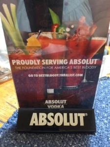 Absolut Vodka Plastic Table Card Sign - Picture 1 of 1